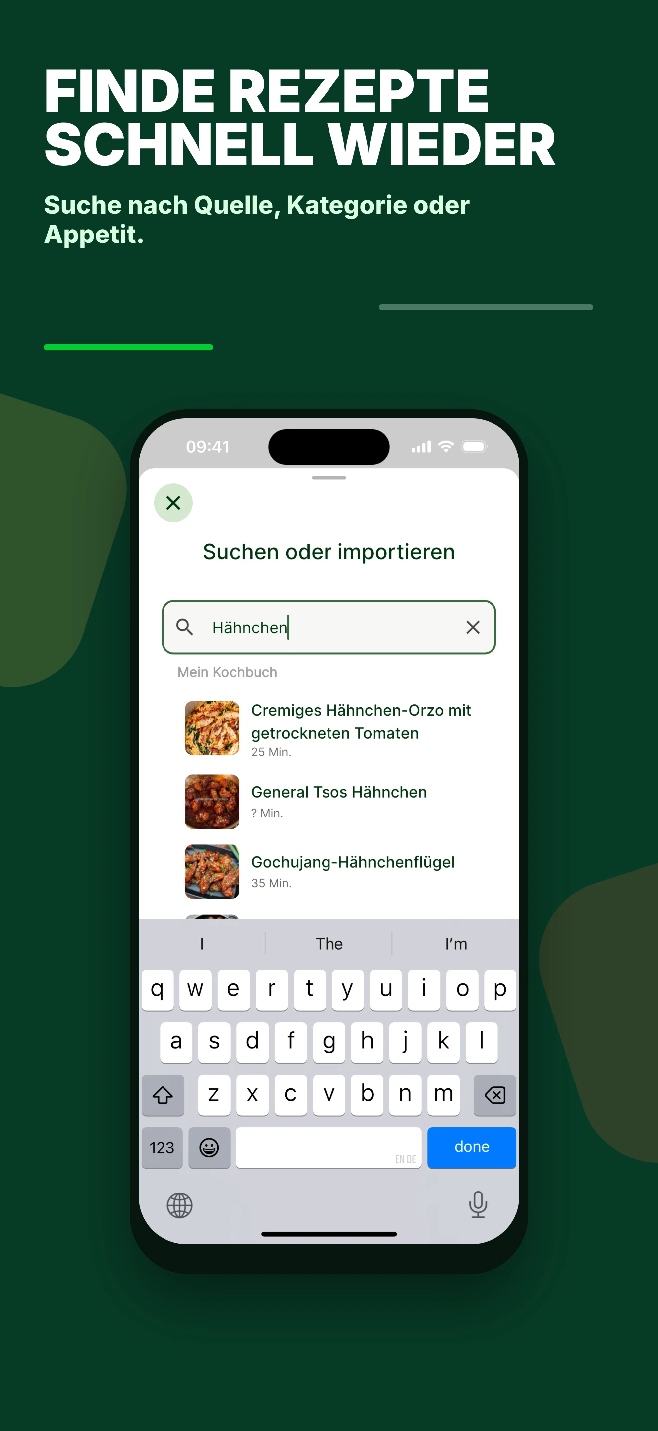 Gespeicherte Rezepte in TasteBuddy schnell wiederfinden