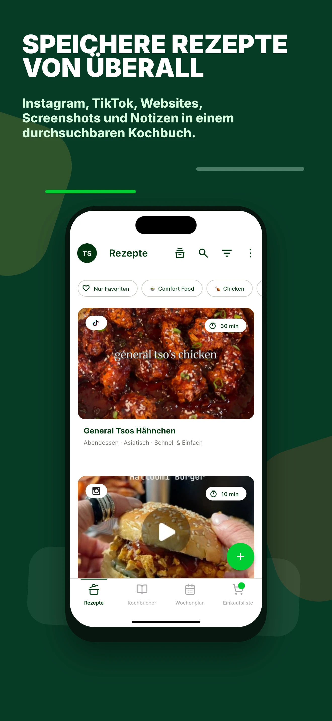 TasteBuddy speichert Rezepte aus Social Media, Websites, Screenshots und Notizen